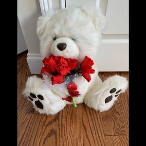 TL Toys White Bear with Roses